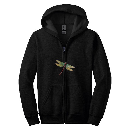 Ruby Eyed Dragonfly Erythrodiplax Rubra Men Women Dragonfly Zip Hoodies