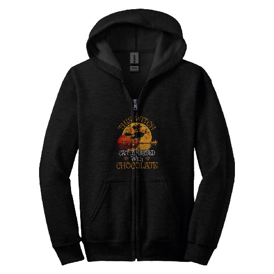 Halloween This Witch Can Be Bribed With Chocolate Zip Hoodies