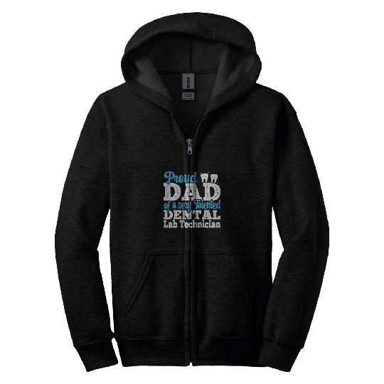 Mens Proud Dad Of Orthodontic Laboratory Dental Lab Technician Zip Hoodies