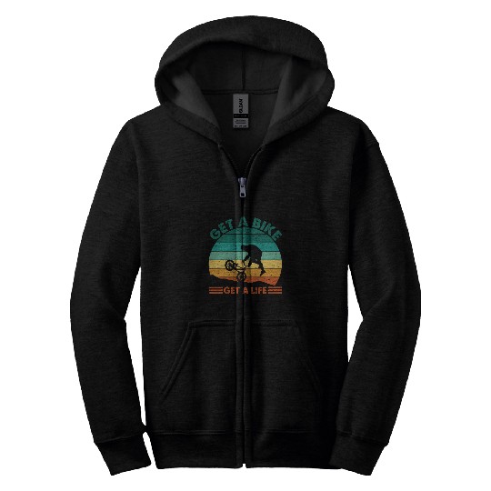 Funny Gravity Crash Random Bike Checks Mountain 3 Zip Hoodies