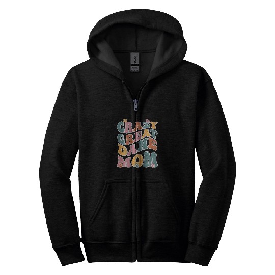 crazys Great Dane Mom Backprint Zip Hoodies