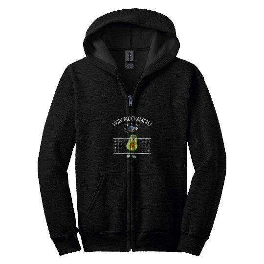 holy blockamole volleyball men women kids volleyball avocado Zip Hoodies