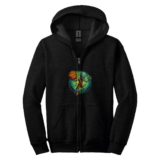 Basketball Alien Zip Hoodies