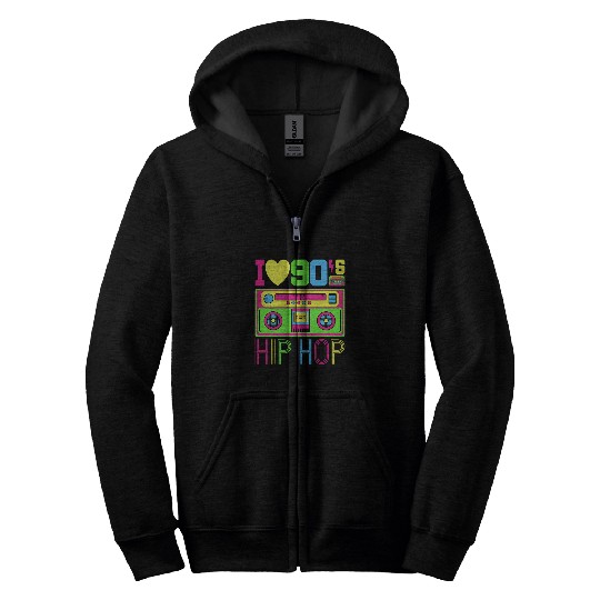 I Love 90s Hip Hop Music 1990s Style Outfit vintages Nineties Zip Hoodies