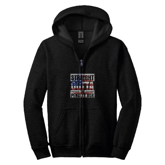 Hockey Jersey Hockey Player Goalie Penalty Box Coachs Retro 1 Zip Hoodies