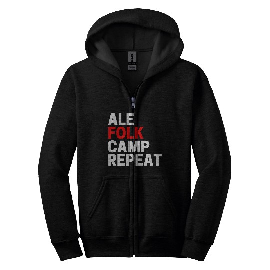 Funny Folk Festival Culture Ale Camping Morris Repeat Zip Hoodies