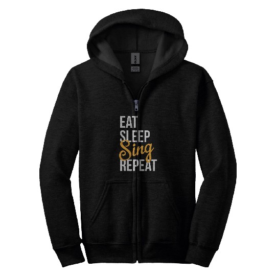 Eat Sleep Karaoke Singing Singer Bar Microphone Music Songs Zip Hoodies