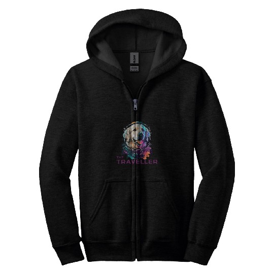 Golden retriever space traveller Zip Hoodies