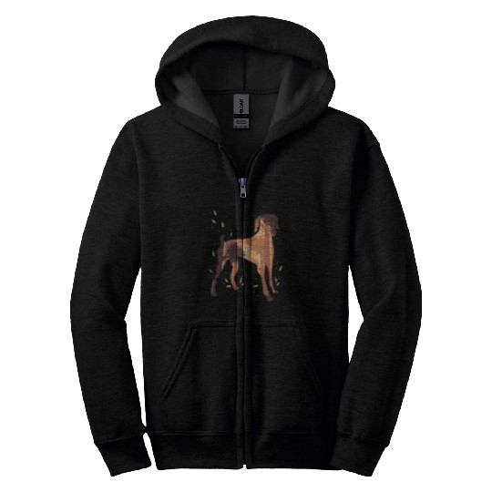 German Shorthair Pointer Nature Silhoutte Gift Dog Mom Dad Zip Hoodies