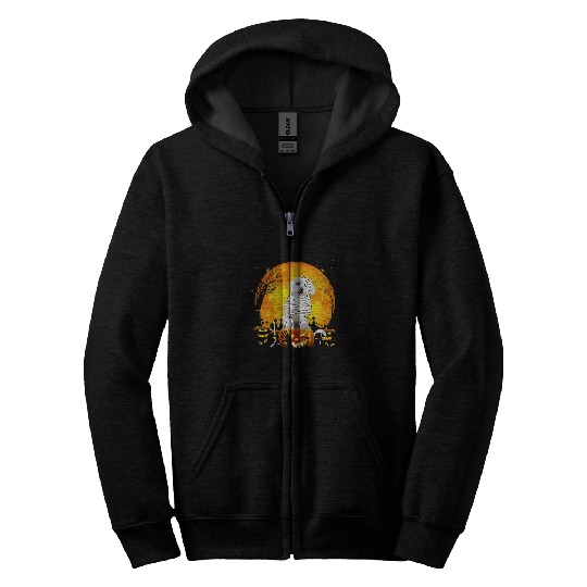 Dog Maltese Halloween s for Boys Kids Maltese Dog Mummy Pumpkin 429 Zip Hoodies