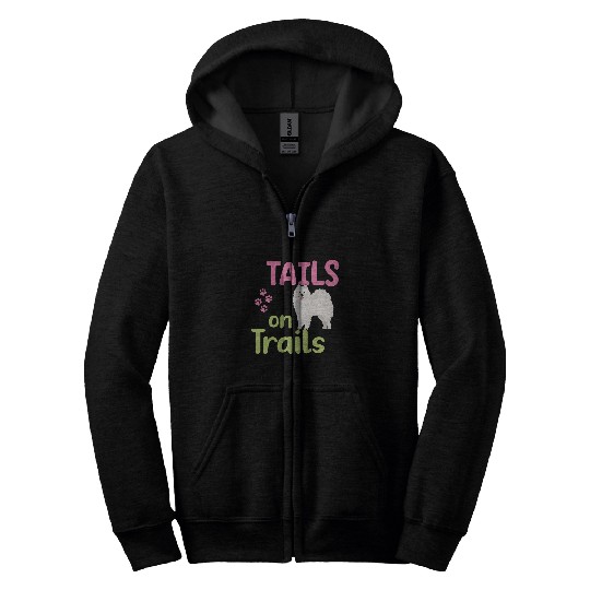 Dog Samoyed Tails on Trails Samoyed Zip Hoodies