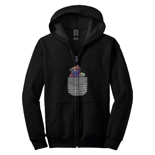 Dog Rottweiler Detailed Dog Rottweiler In Pocket Zip Hoodies