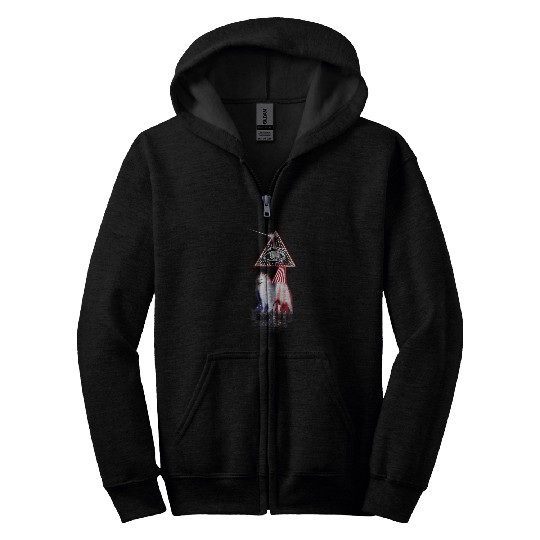 Dog Samoyed vintages Retro Prism US Flag Samoyed Zip Hoodies