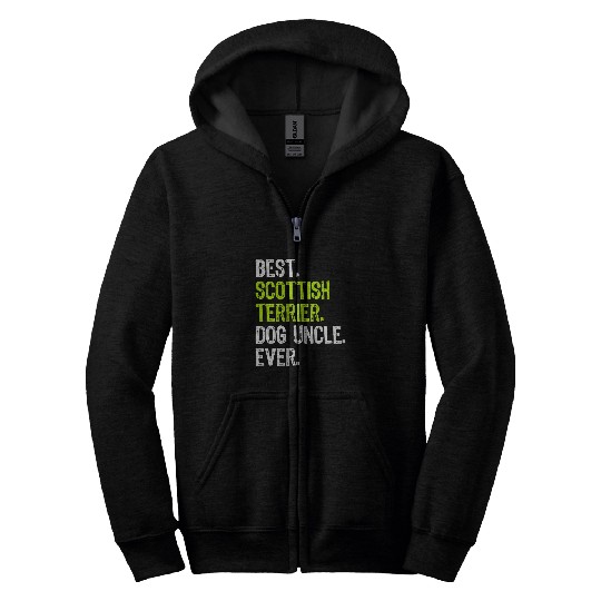 Dog Scottish Terrier bests Scottish Terrier Dog Uncle Ever Zip Hoodies