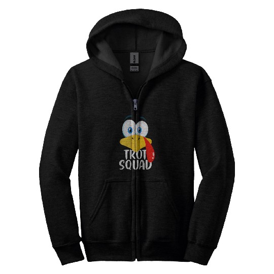 Thanksgiving Running Turkey Trot Squad Zip Hoodies