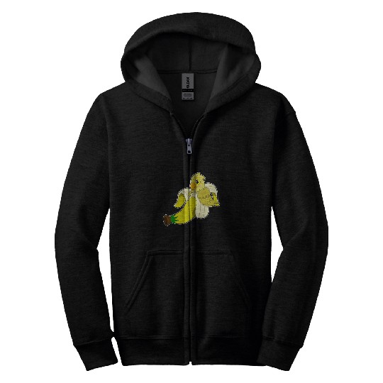 Parrot Banana Zip Hoodies