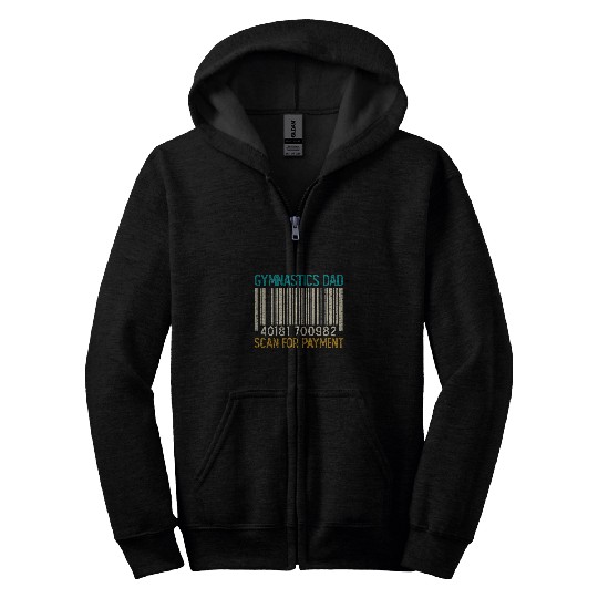 Funny Gymnastics Dad Scan For Payment Fathers Day Mens 1 Zip Hoodies