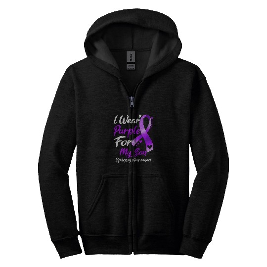 I Wear Purple For My Son Epilepsy Awareness Gifts Zip Hoodies