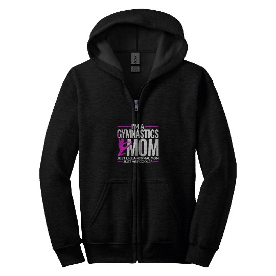 Funny Cool Gymnastics Mom Graphic For Women Gymnast Zip Hoodies