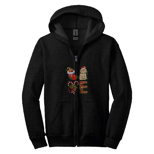 Dog Maltese Christmas Light Funny Dog Animal Lover Zip Hoodies