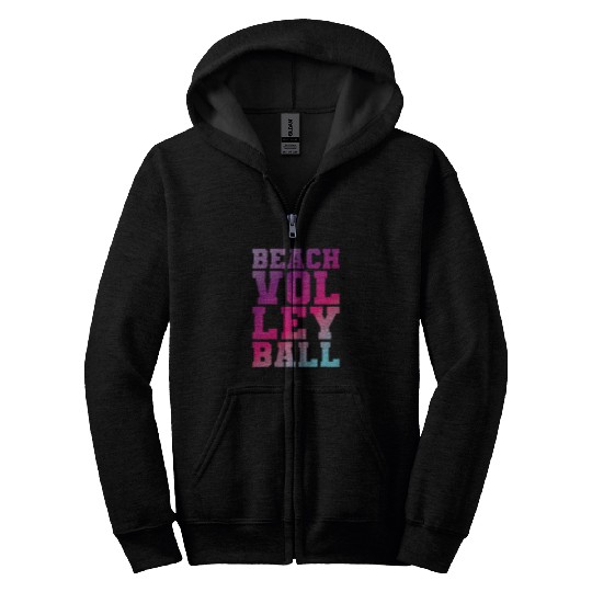 Beach Volleyball Sand Beach Player Zip Hoodies