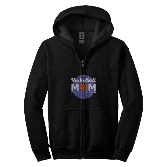 Basketball Mom Supportive Player Mama Mothers Day Zip Hoodies