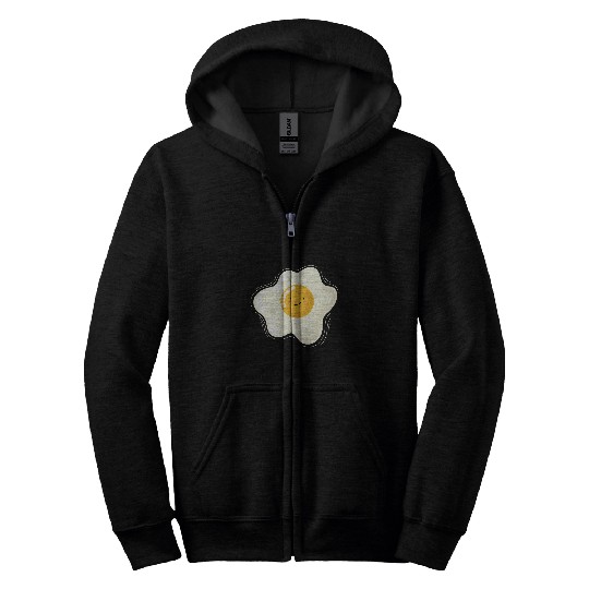 Lacrosse Gift Kitchen and Cooking Fried Egg is Happy Zip Hoodies