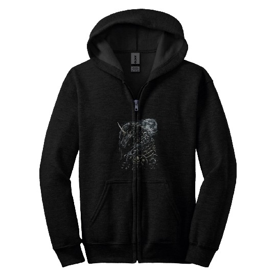 Gothic Unicorn Zip Hoodies