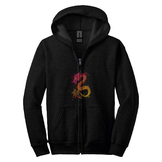 Chinese Dragon Japanese Art Tokyo Dragon 21 Zip Hoodies
