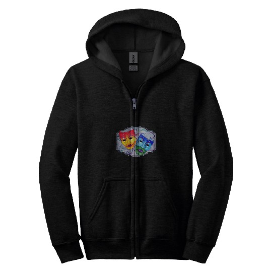 Comedy and Tragedy Zip Hoodies