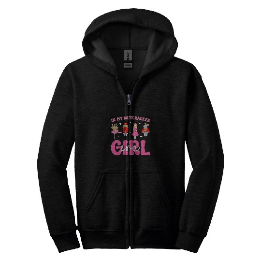 In My Nutcracker Girl Era Pink Christmas Nutcracker Ballet Zip Hoodies