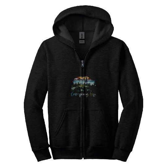 Camping Life Camping Off Grid Living the Dream Zip Hoodies