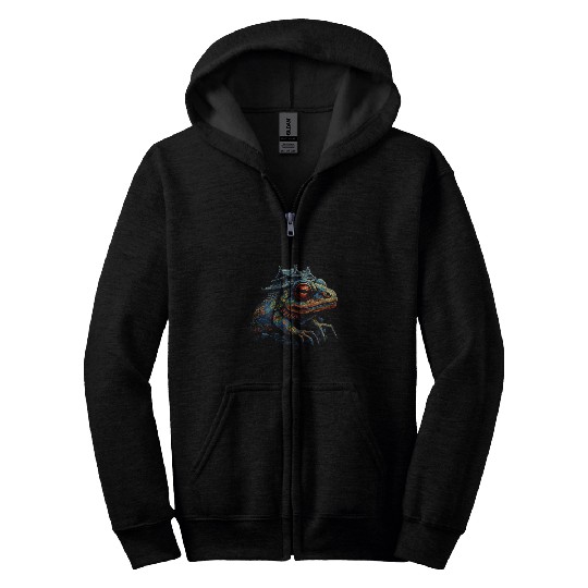 Frog Architecture Art Animal Frog Zip Hoodies
