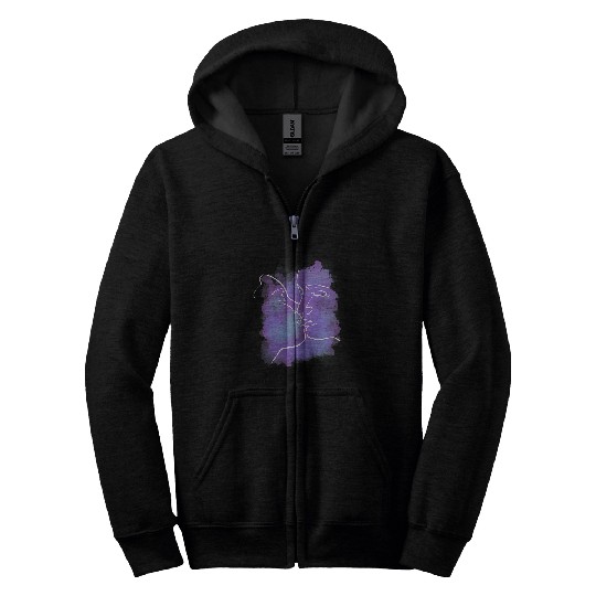 Couple kisss Minimalist Abstract Woman Face Floral Line Art Zip Hoodies