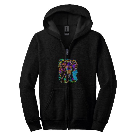 elephant pop art Zip Hoodies