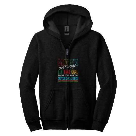 Let This Girl Show You How To Motorcycle Race Funny Zip Hoodies