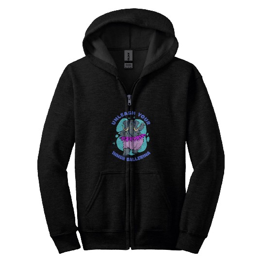Chubby elephant in ballet tutu Unleash your ballerina Zip Hoodies
