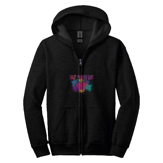 crazys Pouring Lady Acrylic painting fluid art Zip Hoodies