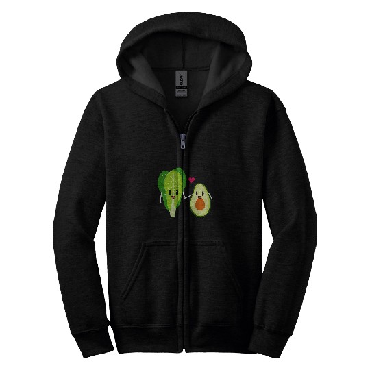 Lacrosse Gift Letttuce Leaf Vegetable Avocado Lover Vegetarian Vegan Zip Hoodies
