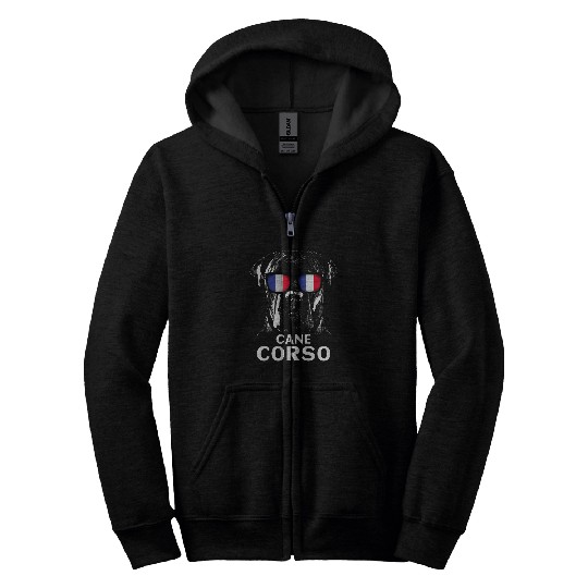 Cane Corso Sunglasses France Flag Zip Hoodies