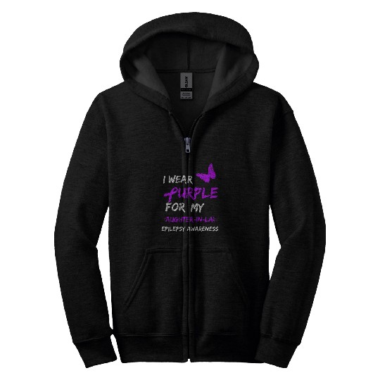 Epilepsy I Wear Purple For My DaughterInLaw Ribbon 2 Zip Hoodies