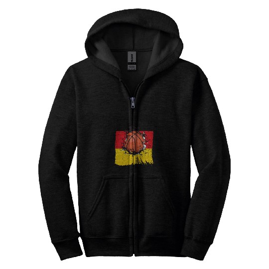 Basketball Team Germany Flag BBall German Flag Zip Hoodies