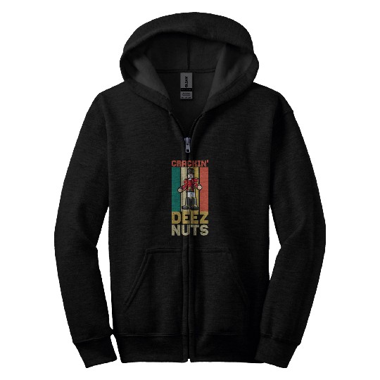 Crackin Deez Nuts Funny Nutcracker Ballet Women Christmas Zip Hoodies