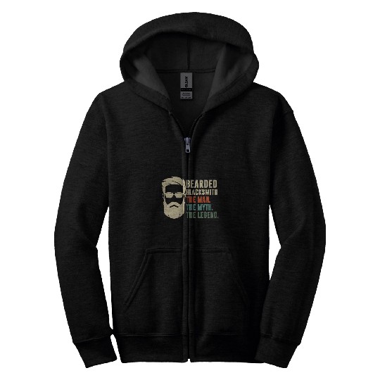 Bearded Blacksmith The Man The Myth The Legend Zip Hoodies