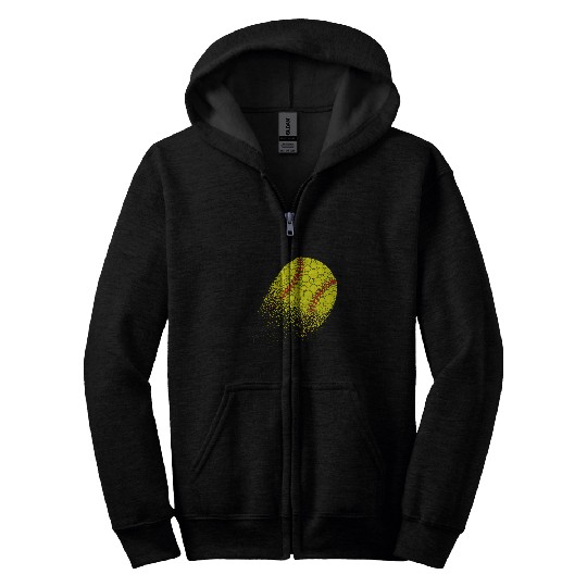 Funny Softball Ball With Polka Dots Happy Dot Day Boys Kids Zip Hoodies