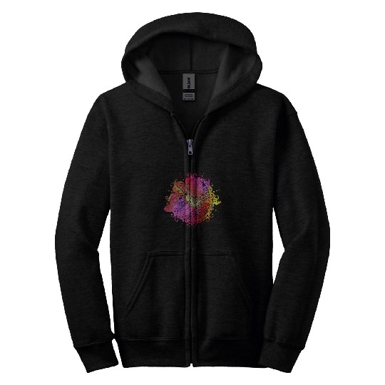 Spiritual Meditation Dragonfly Boho Sacred Geometry Mandala Zip Hoodies