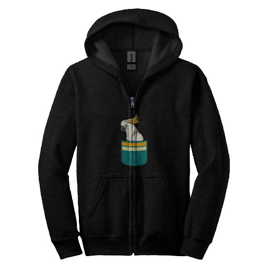 Parrot Lover Bird Watcher Birder Cute Pocket Cockatoo Zip Hoodies