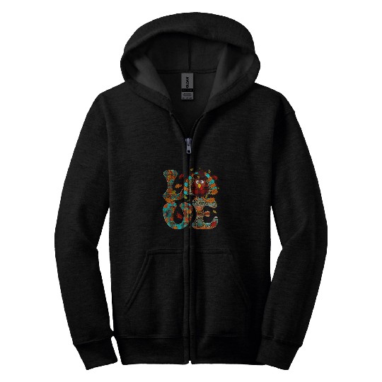 Lacrosse Gift Love Turkey Leaves Autumn Fall Thanksgiving Women Men Zip Hoodies