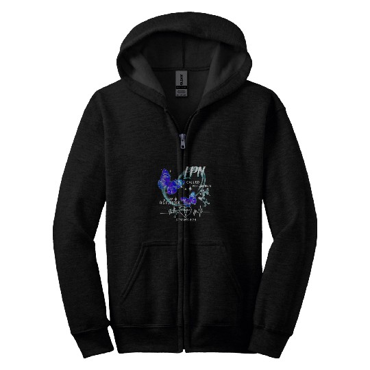 LPN Called According To His Purpose Butterfly Christian Zip Hoodies