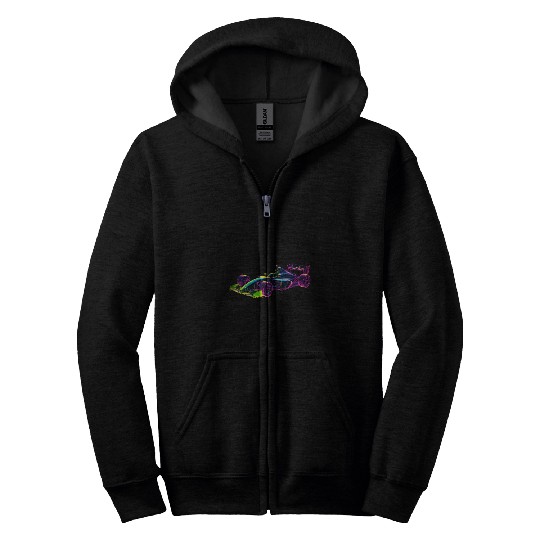 Mens Formula Racing Car Colorful Mechanic Engineering Draw 22 Zip Hoodies